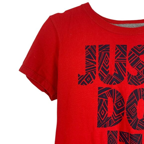 🟣🟣🟣 NIKE Boys Size Medium Red "Just Do It" Short Sleeve Shirt - Picture 3 of 6